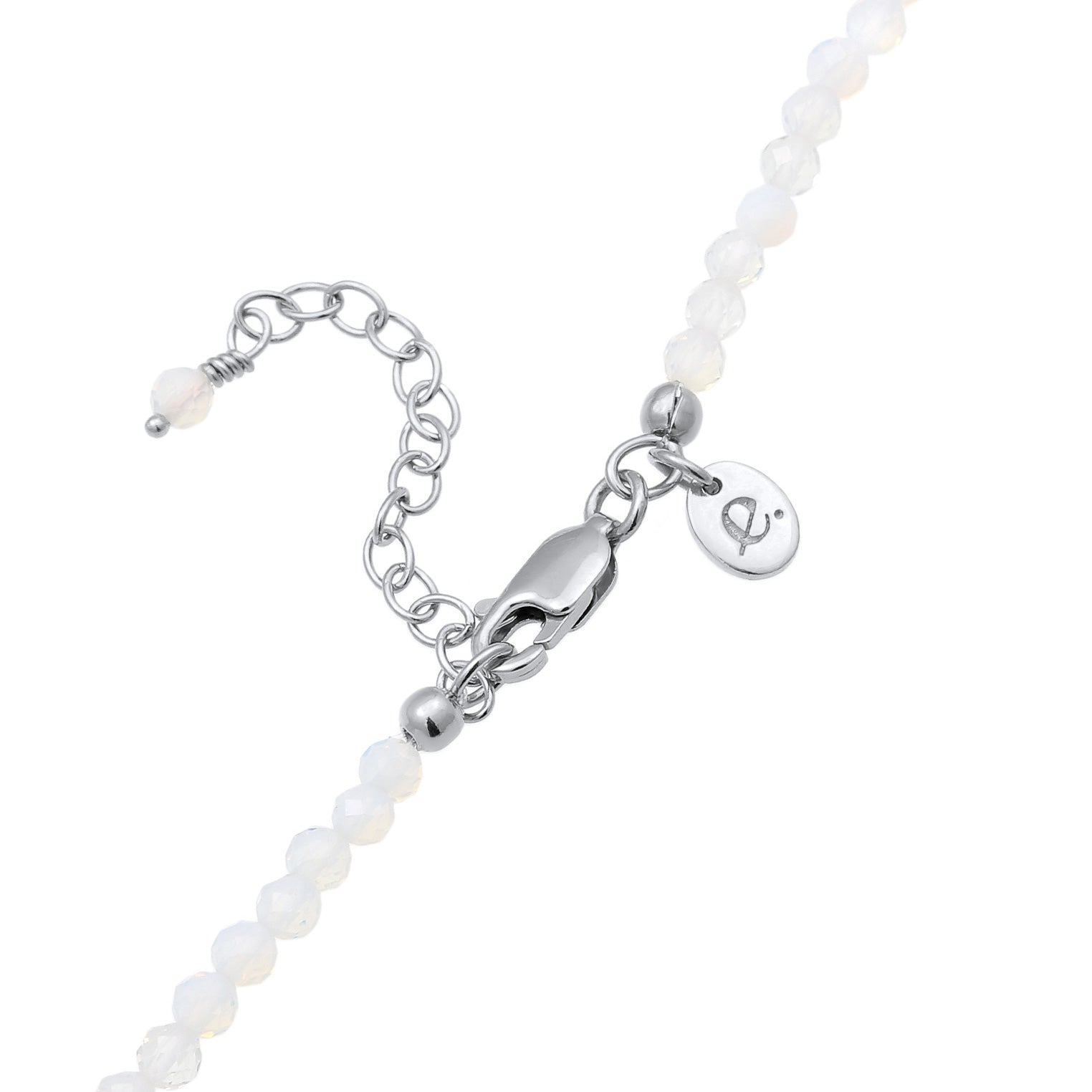 Silber - Elli PREMIUM | Halskette Perlen | Mondstein (Weiß) | 925 Sterling Silber