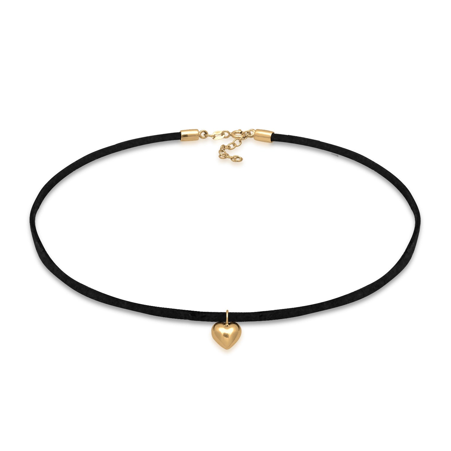 Gold - Elli | Choker Herz-Anhänger | 925 Sterling Silber vergoldet