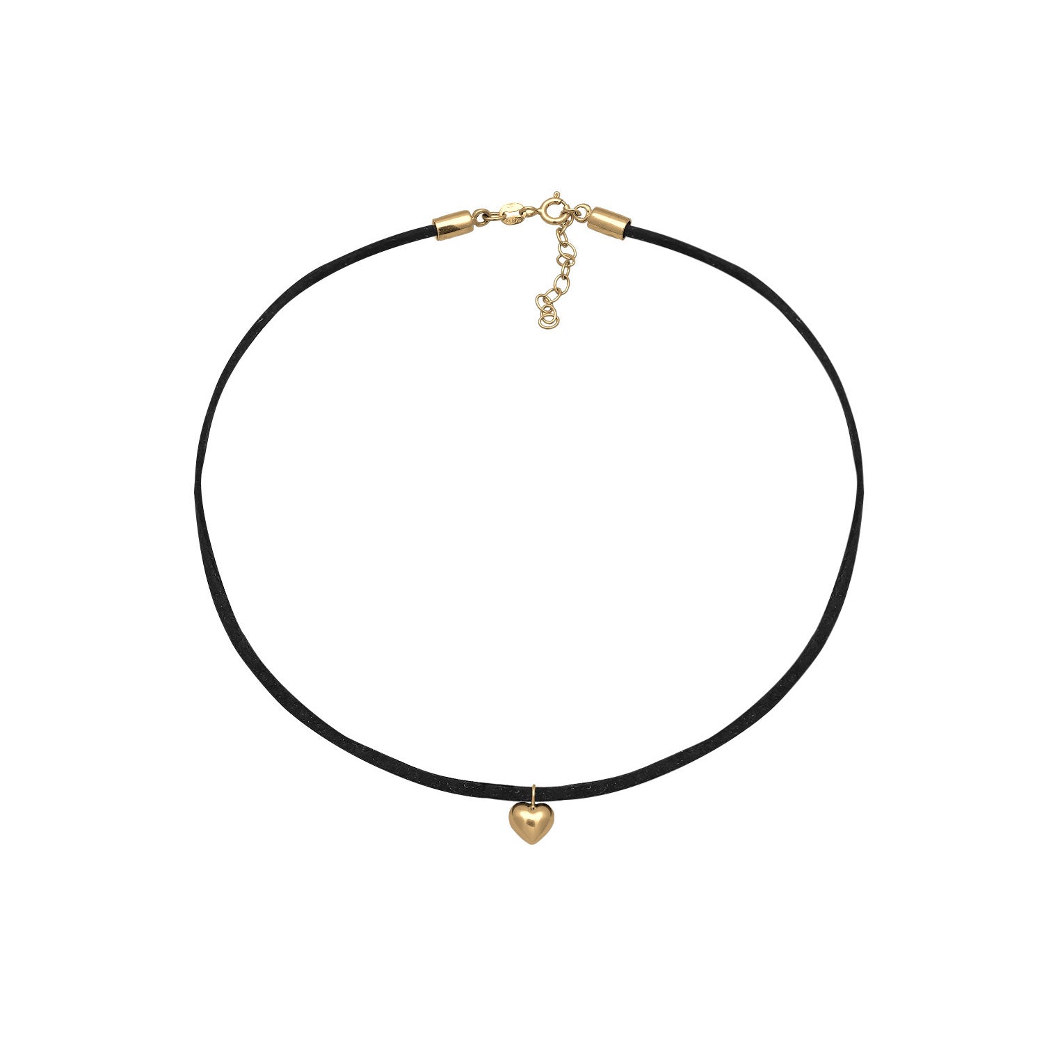 Gold - Elli | Choker Herz-Anhänger | 925 Sterling Silber vergoldet