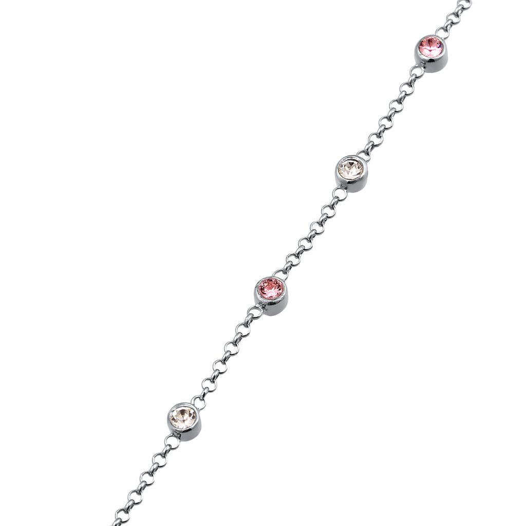 Silber - Elli | Handkette | Mit Kristallen von Swarovski® (Rosé, Weiß) | 925 Sterling Silber