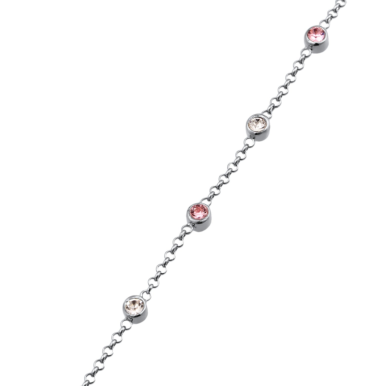 Silber - Elli | Handkette | Mit Kristallen von Swarovski® (Rosé, Weiß) | 925 Sterling Silber