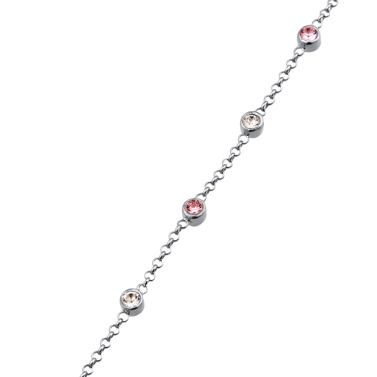 Silber - Elli | Handkette | Mit Kristallen von Swarovski® (Rosé, Weiß) | 925 Sterling Silber