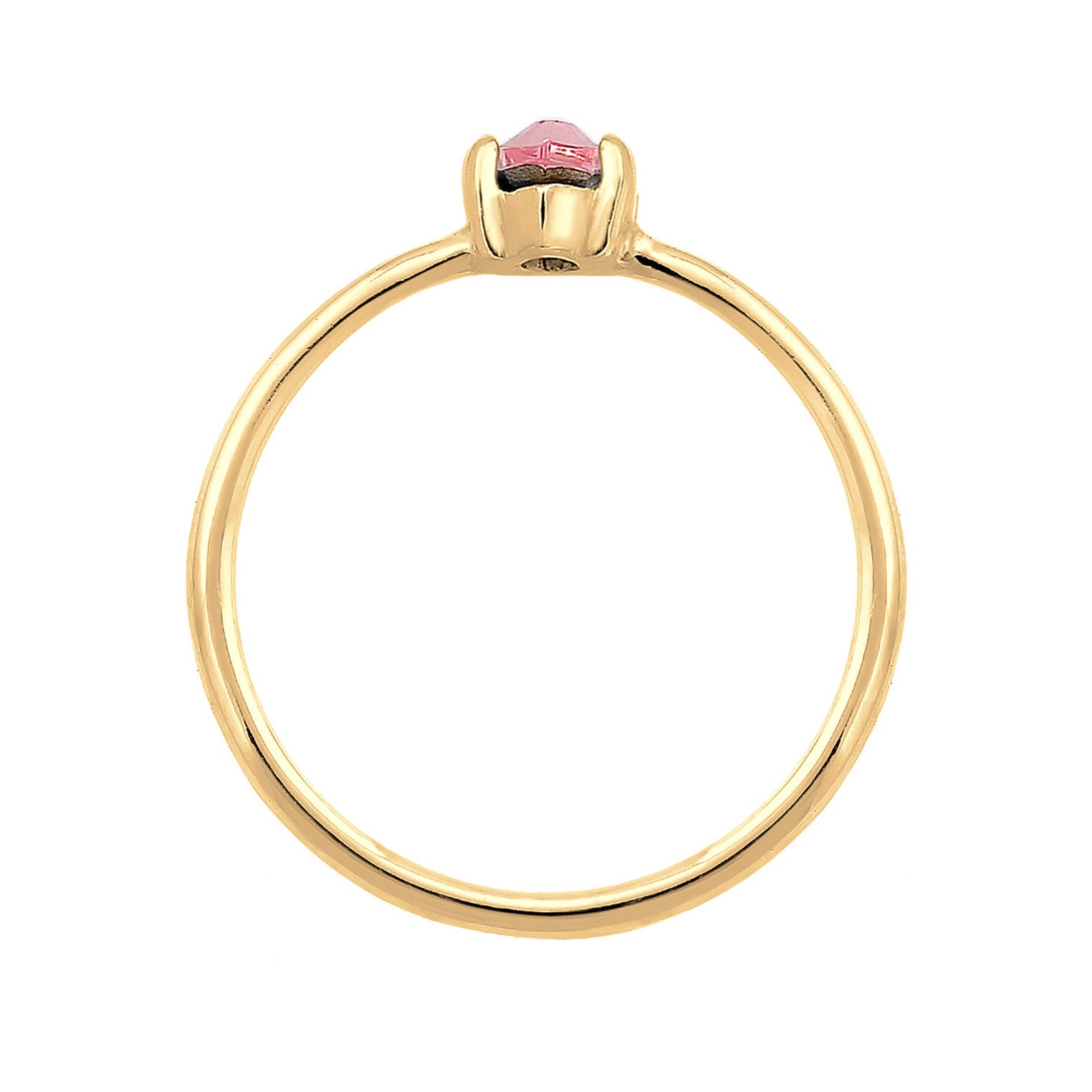 Gold - Elli | Verlobungsring | Kristalle (Rosa) | 925 Sterling Silber vergoldet