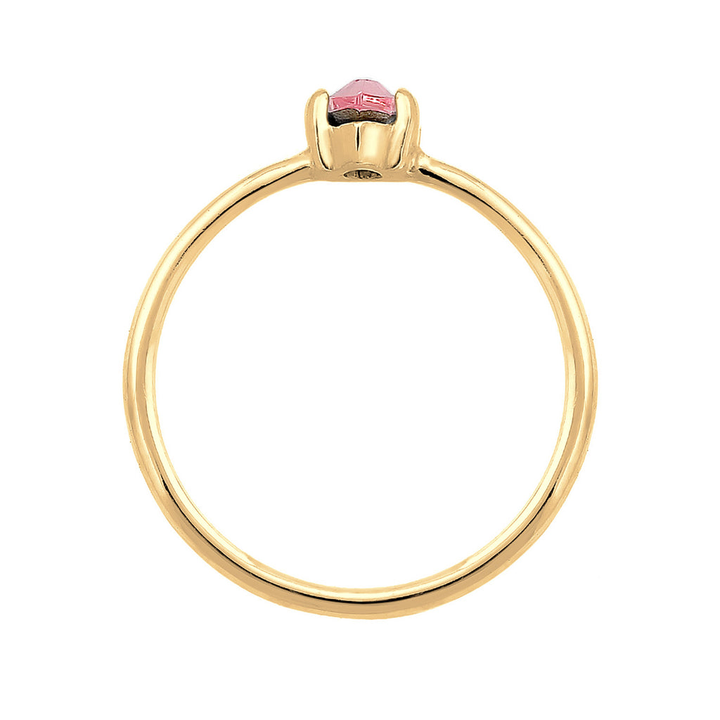 Gold - Elli | Verlobungsring | Mit Kristallen von Swarovski® (Rosa) | 925 Sterling Silber vergoldet