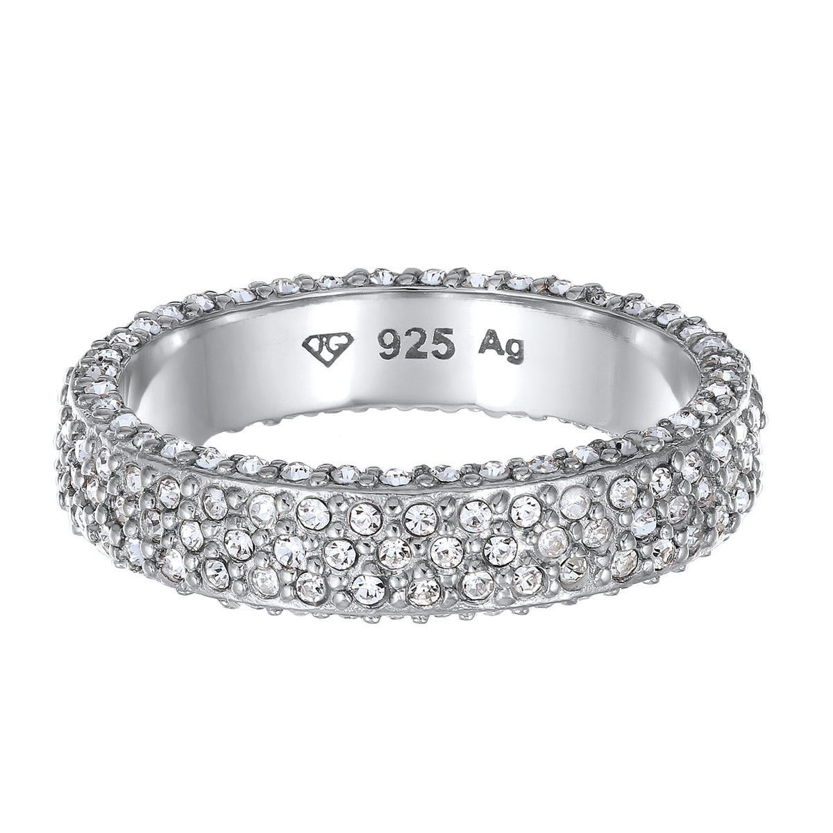 Silber - Elli | Bandring Memoire | Mit Kristallen von Swarovski® (Weiß) | 925 Sterling Silber