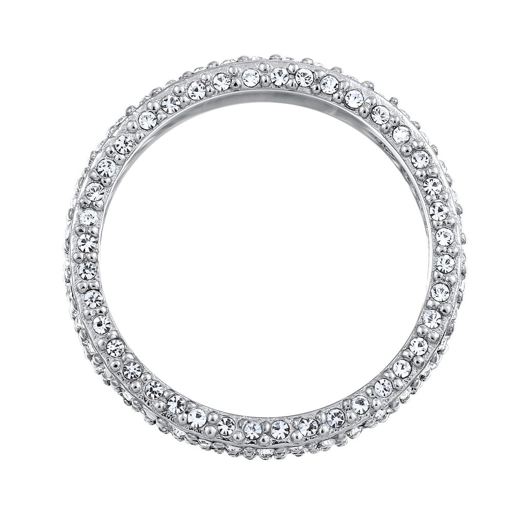 Silber - Elli | Bandring Memoire | Mit Kristallen von Swarovski® (Weiß) | 925 Sterling Silber