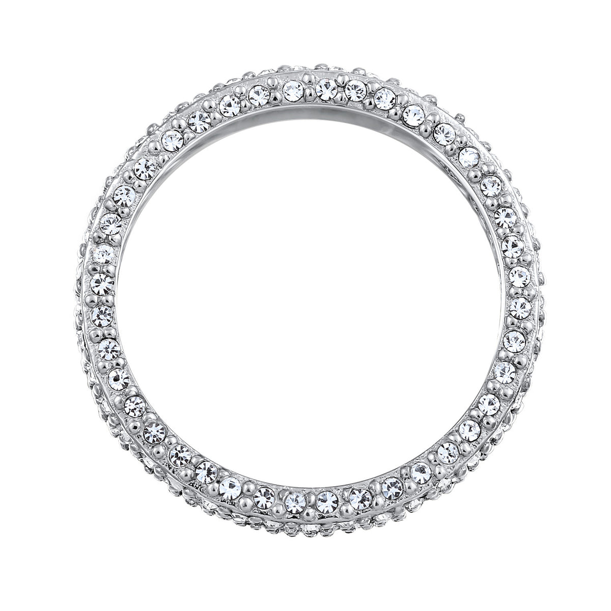 Silber - Elli | Bandring Memoire | Mit Kristallen von Swarovski® (Weiß) | 925 Sterling Silber