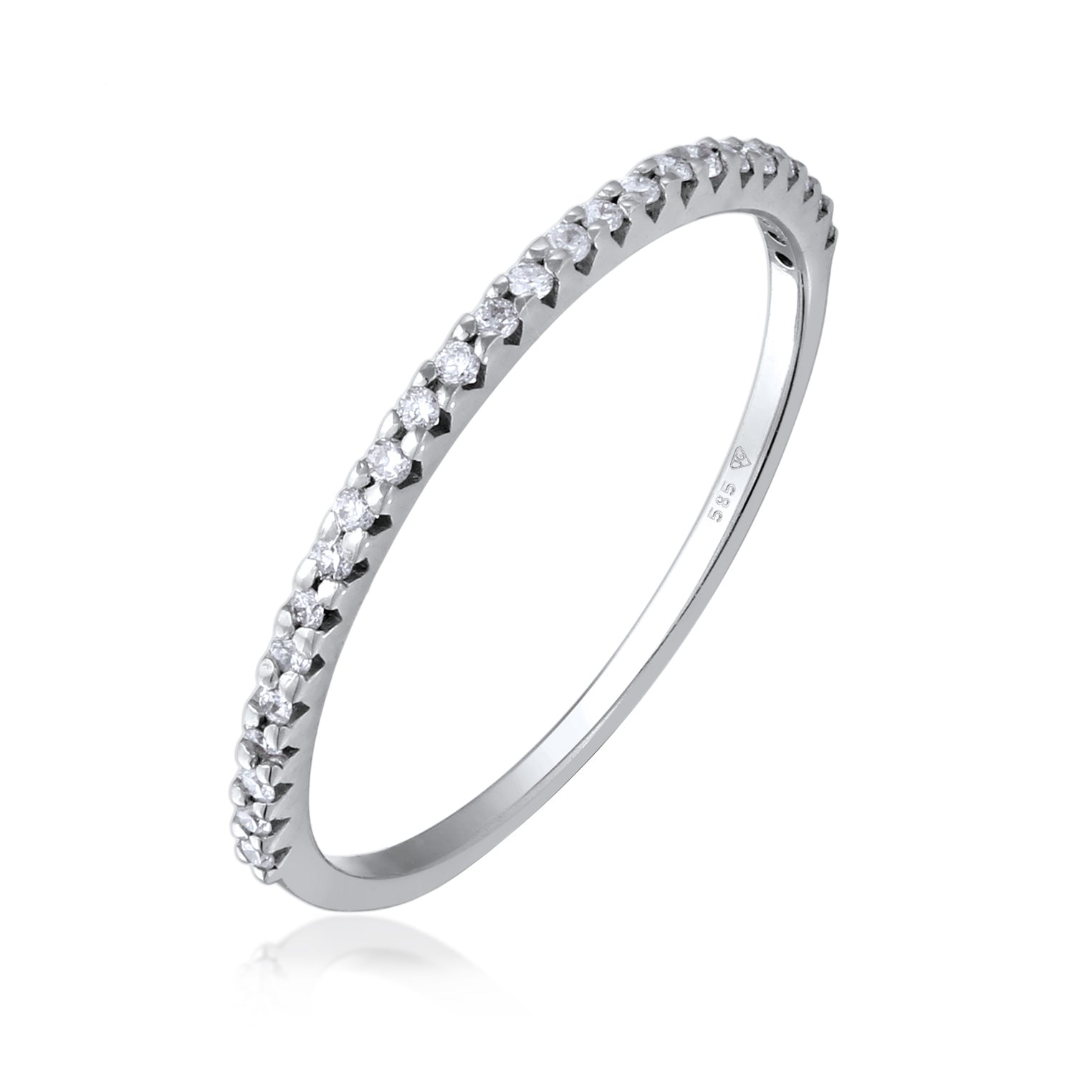 Silber - Elli DIAMONDS | Ring | Diamanten (Weiß, 0.025 ct.) | 585 Weißgold