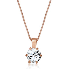 Halskette Solitär Anhänger | Mit Kristallen von Swarovski® (Weiß)