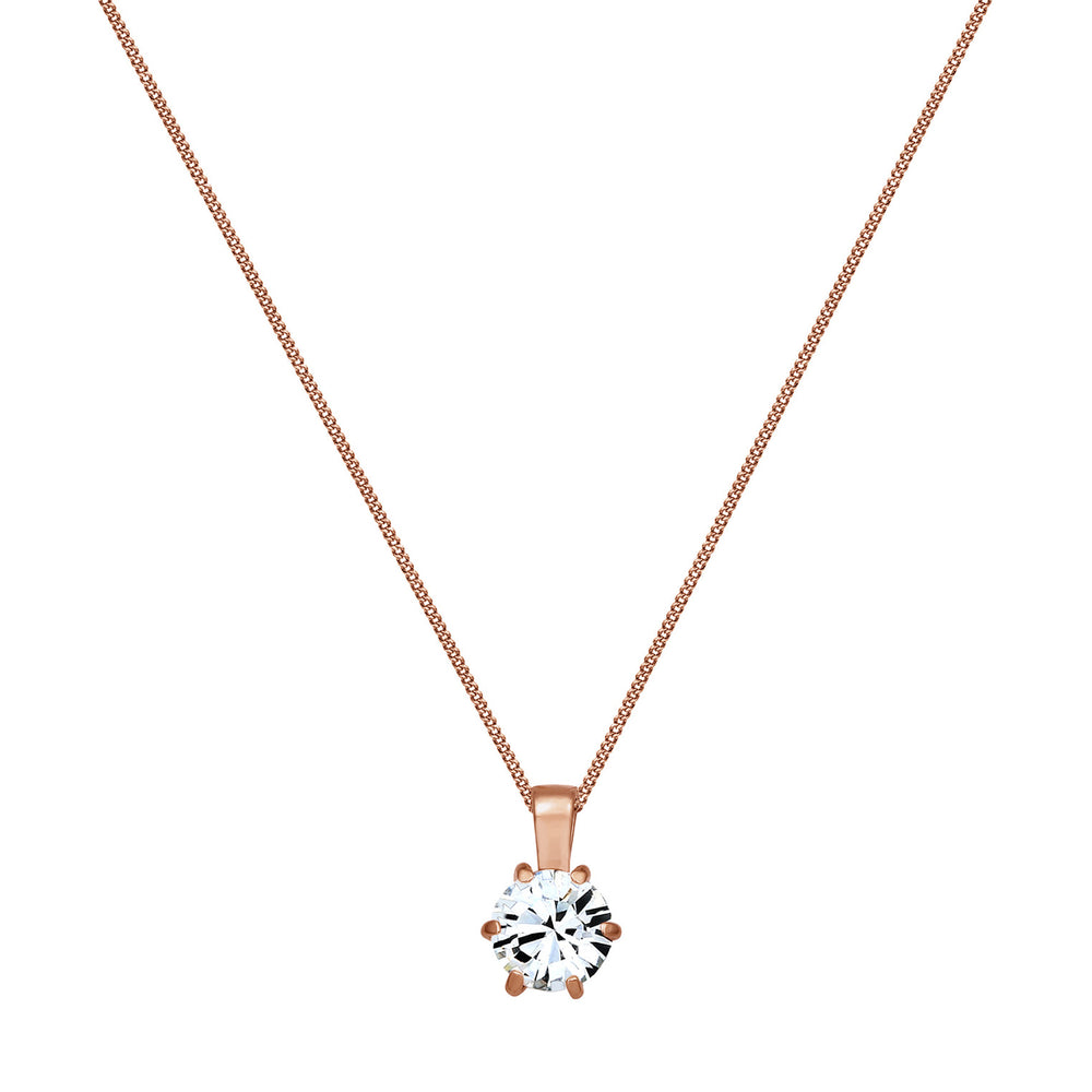 Halskette Solitär Anhänger | Mit Kristallen von Swarovski® (Weiß)