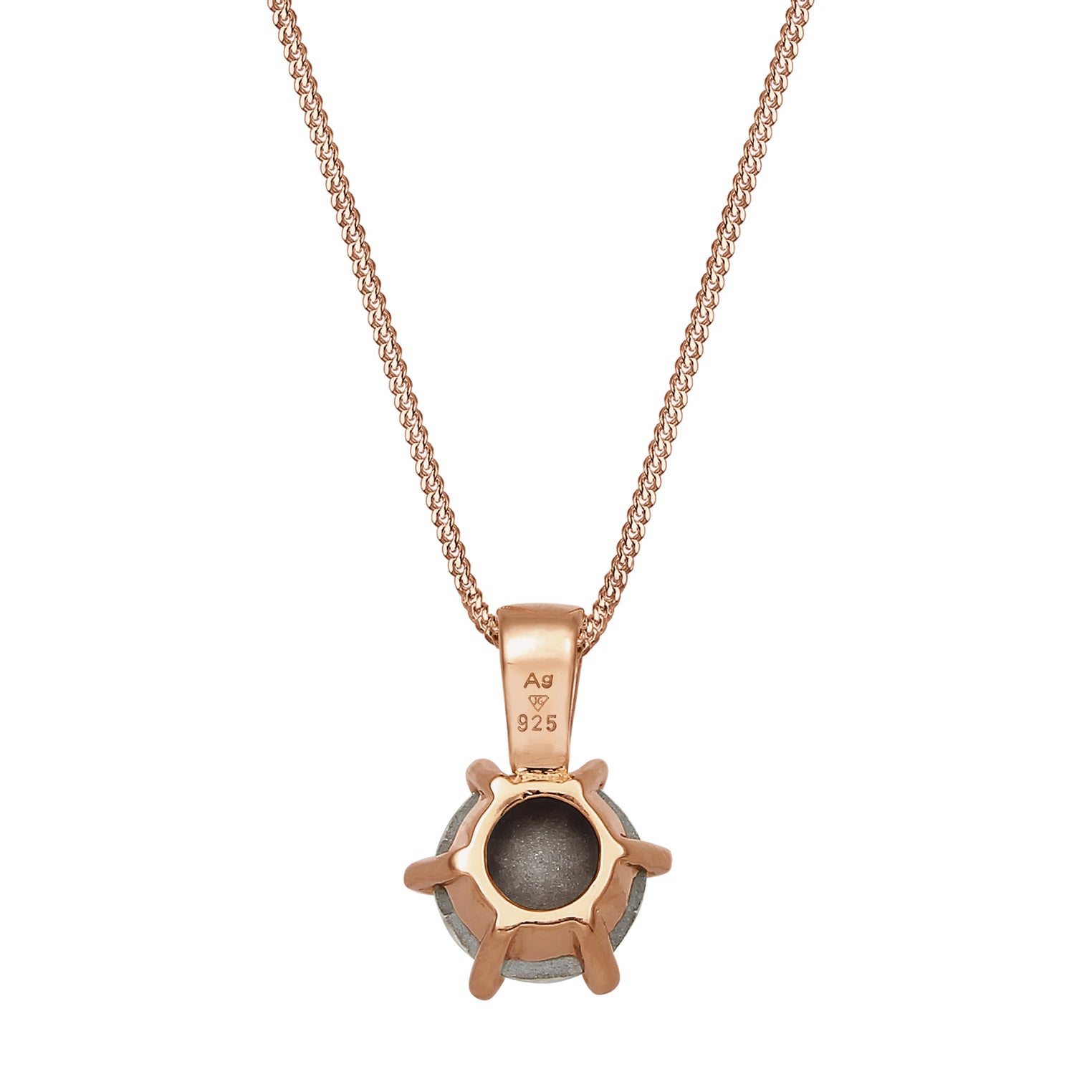 Roségold - Elli | Halskette Solitär Anhänger | Mit Kristallen von Swarovski® (Weiß) | 925 Sterling Silber Rosevergoldet