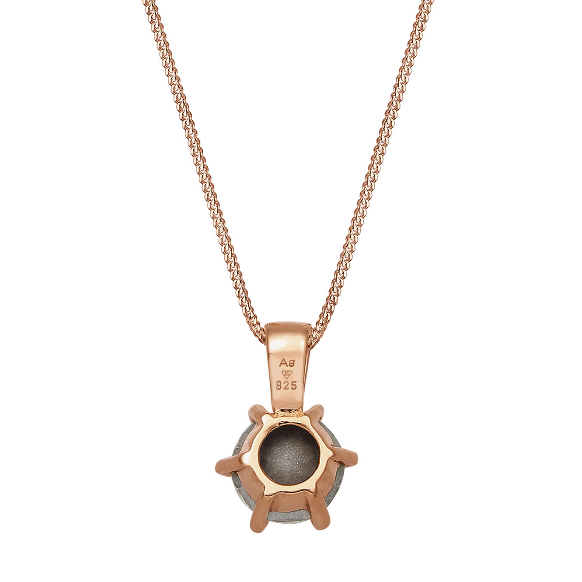 Roségold - Elli | Halskette Solitär Anhänger | Mit Kristallen von Swarovski® (Weiß) | 925 Sterling Silber Rosevergoldet