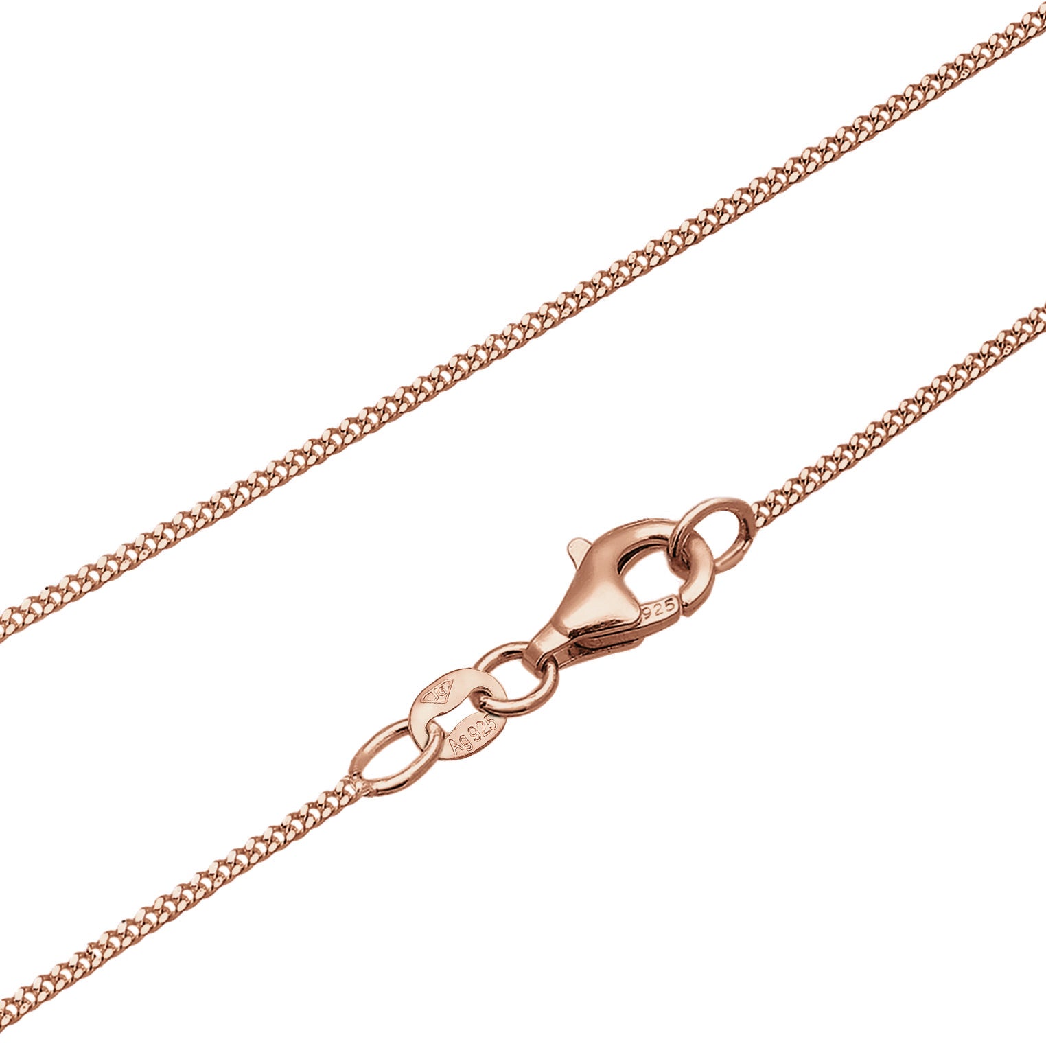 Roségold - Elli | Halskette Solitär Anhänger | Mit Kristallen von Swarovski® (Weiß) | 925 Sterling Silber Rosevergoldet