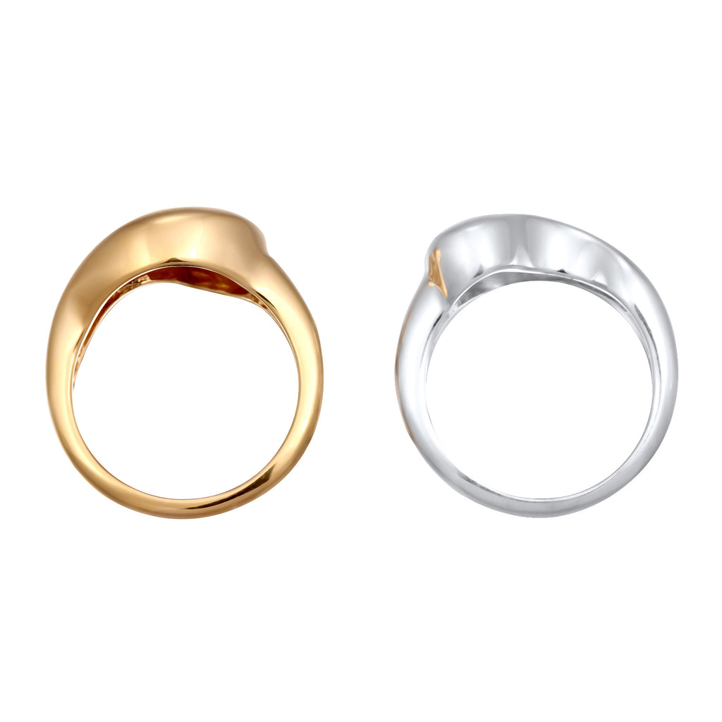 Zweifarbig - Elli | Ringset Bicolor Ying Yang | 925 Sterling Silber vergoldet