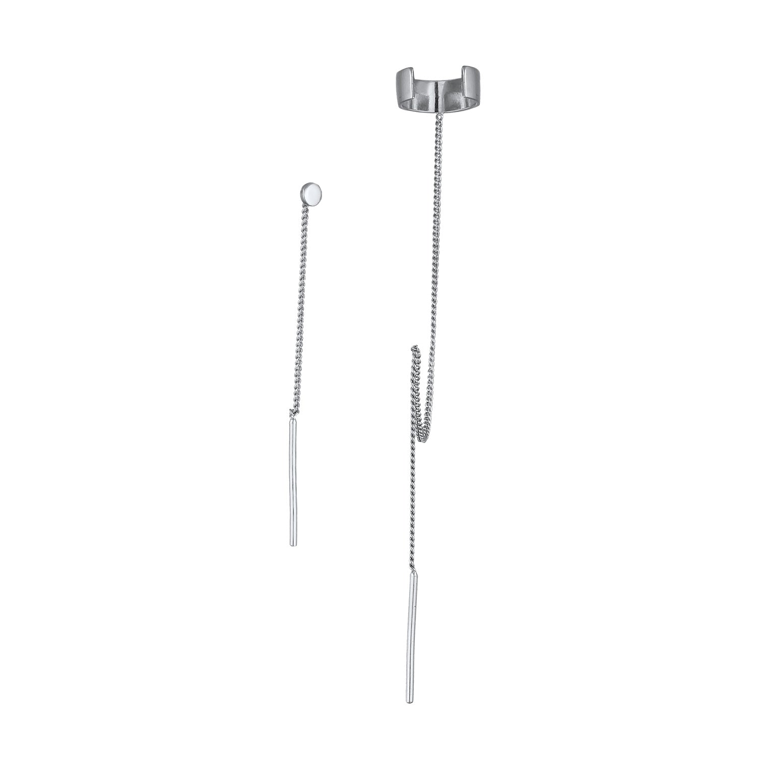 Silber - Elli | Earcuff Set Durchzieher | 925 Sterling Silber