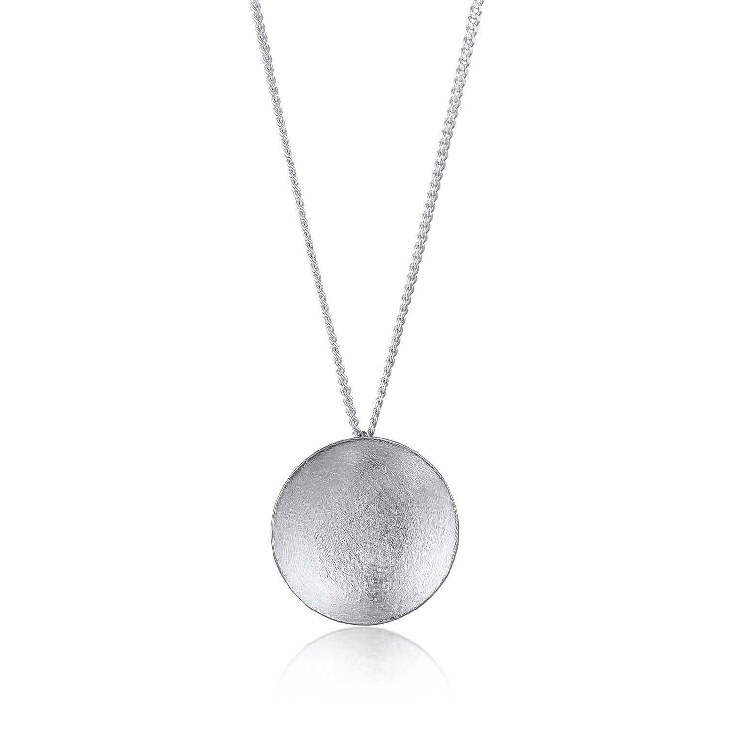 Silber - Nenalina | Halskette Plättchen Anhänger Gebürstet | 925 Sterling Silber