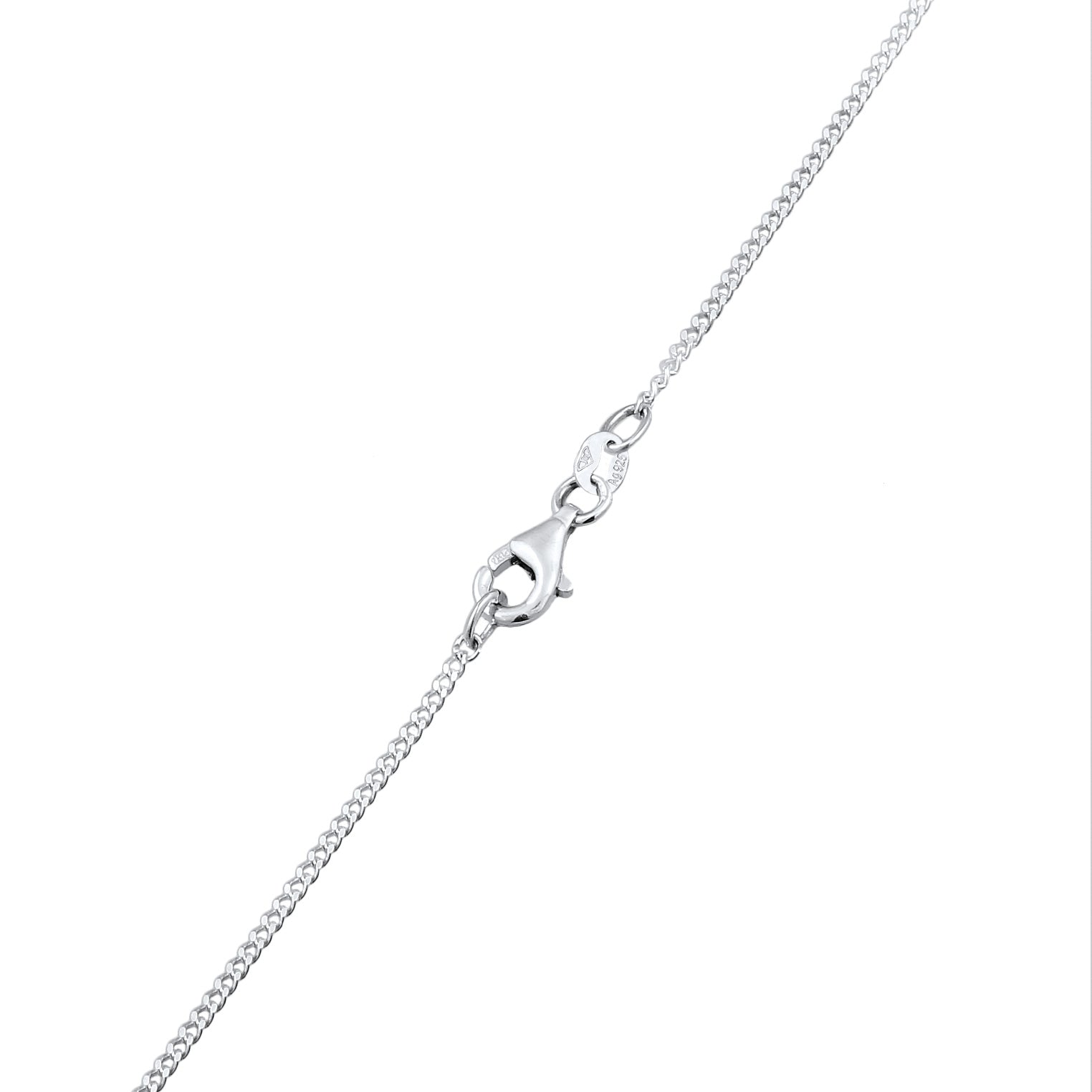 Silber - Nenalina | Halskette Plättchen Anhänger Gebürstet | 925 Sterling Silber