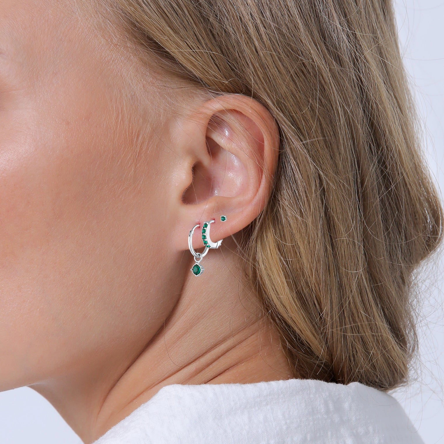 Grün - Elli | Ohrringset Basic | Kristalle (Grün) | 925er Sterling Silber