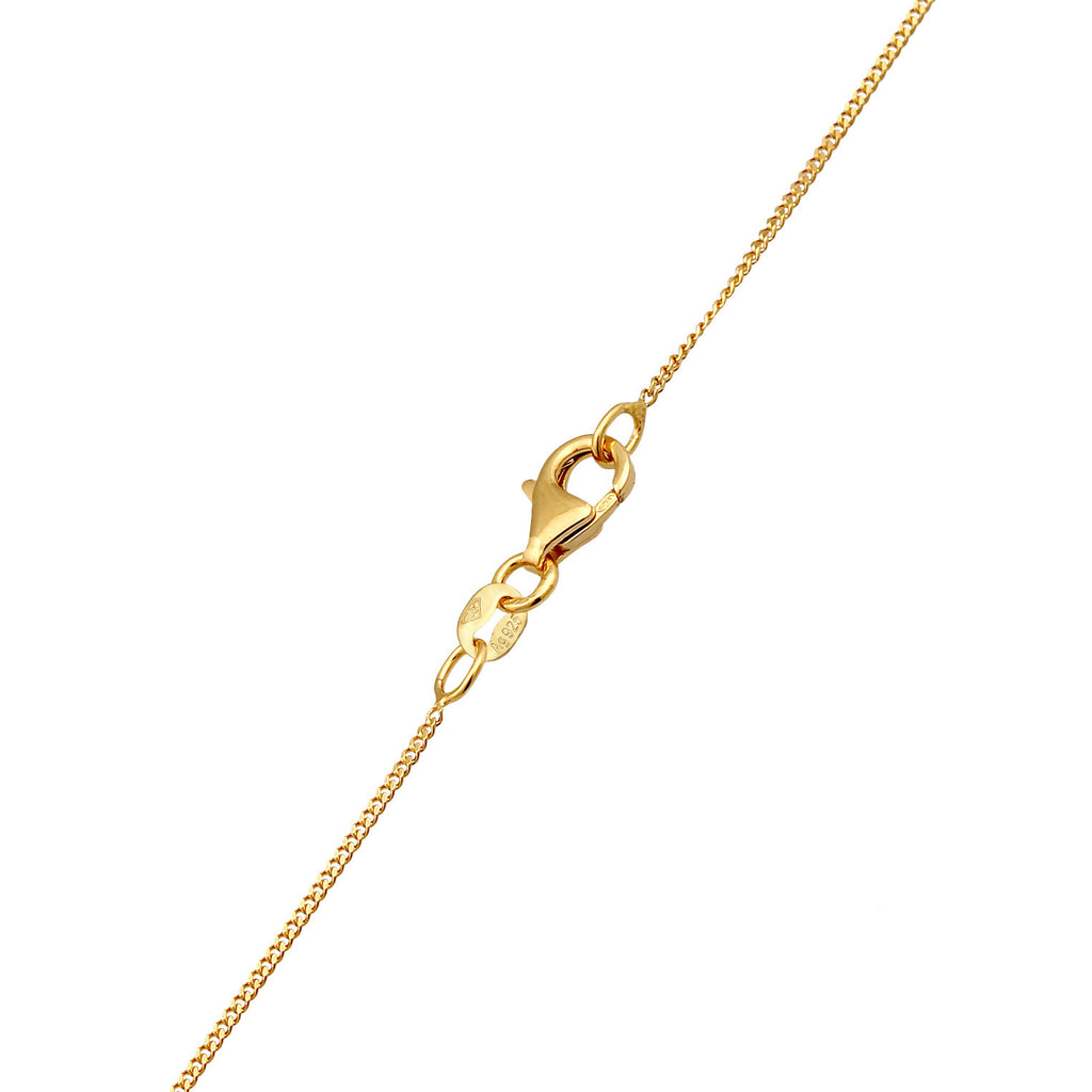 Grün - Elli | Halskette Kleeblatt Anhänger | Emaille (Grün) | 925 Sterling Silber vergoldet