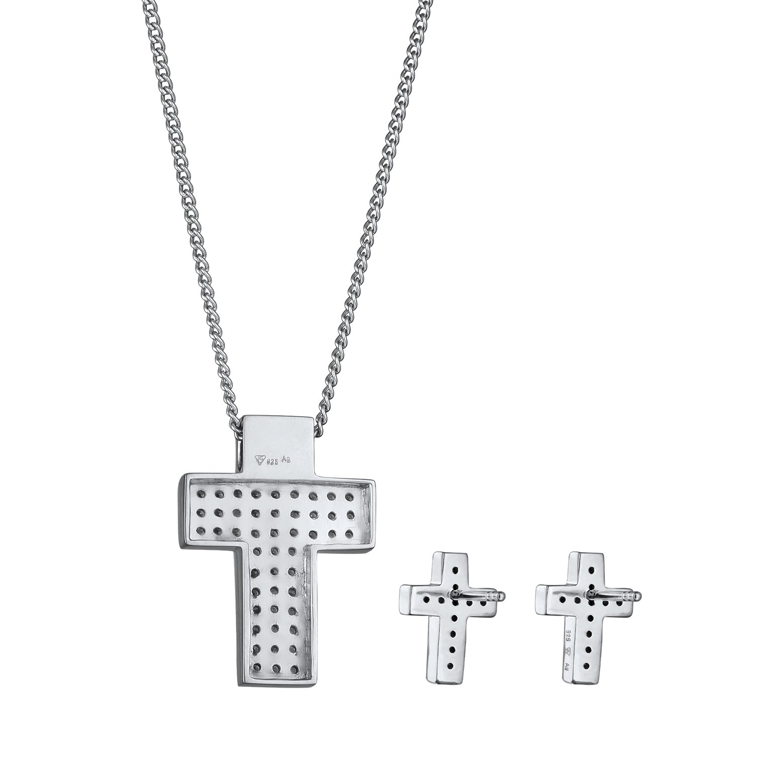 Silber - Elli | Schmuckset Kreuz | Zirkonia (Weiß) | 925 Sterling Silber