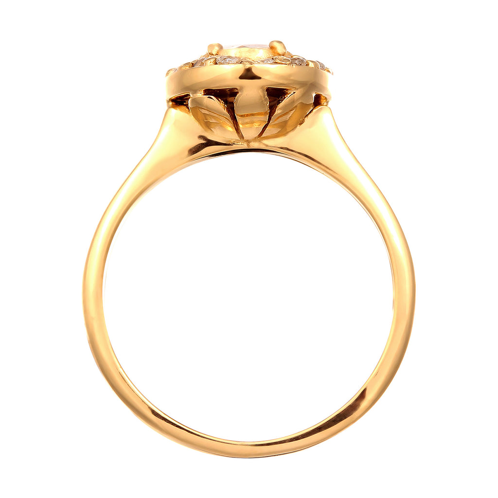 Gold - Elli PREMIUM | Verlobungsring | Topas & Morganit (Pfirsich) | 925 Sterling Silber vergoldet
