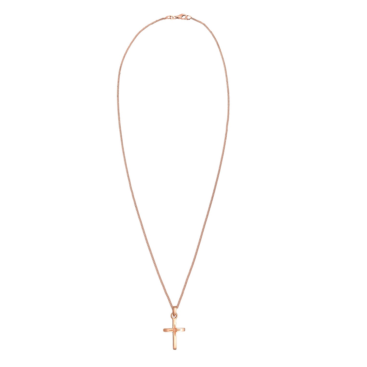 Roségold - Elli | Halskette Kreuzanhänger | 925 Sterling Silber Rosegold