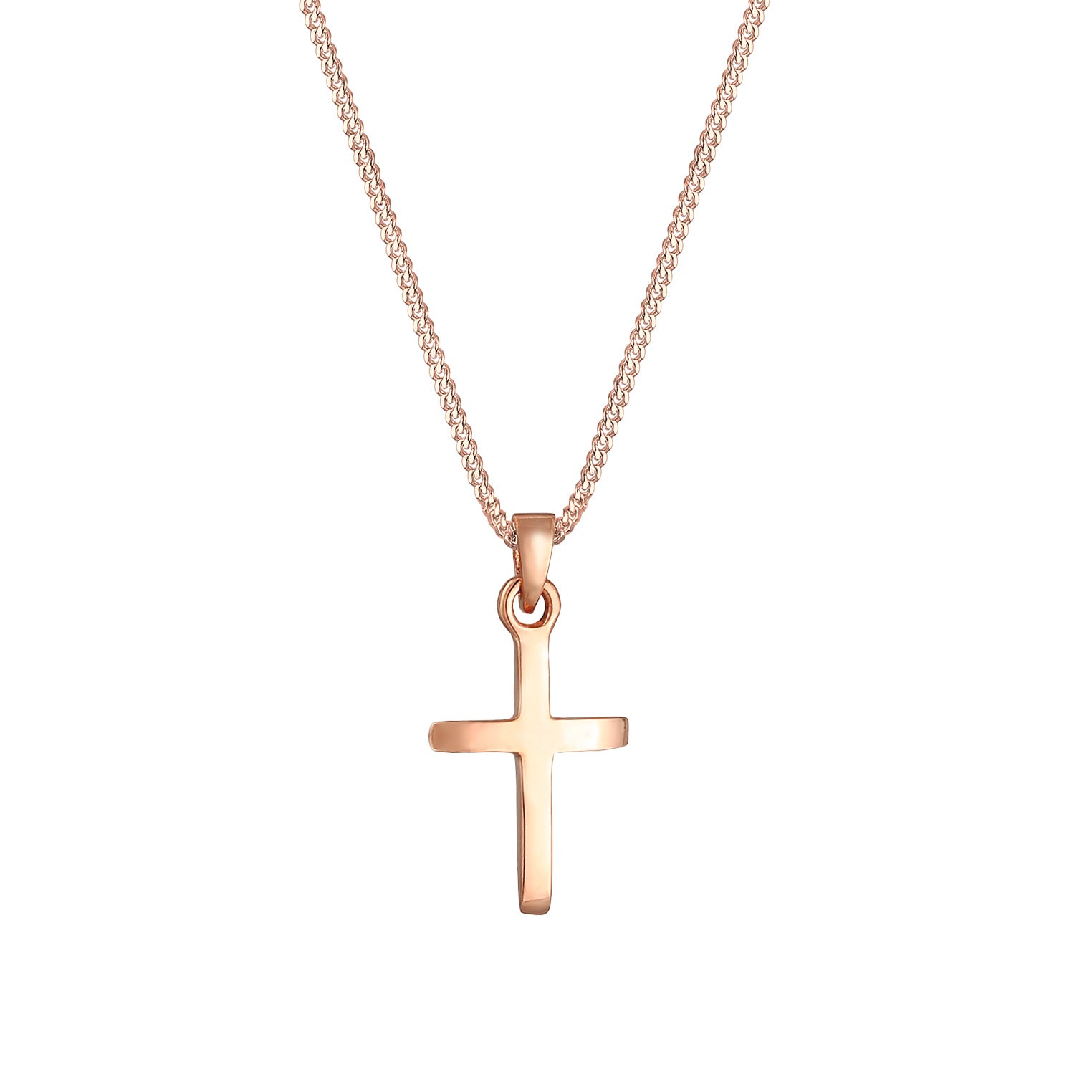 Roségold - Elli | Halskette Kreuzanhänger | 925 Sterling Silber Rosegold