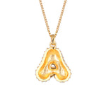 Gold - Elli | Halskette Bubble Buchstabe A | Mit Kristallen von Swarovski® (Weiß) | 925 Sterling Silber vergoldet