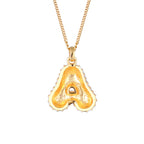 Gold - Elli | Halskette Bubble Buchstabe A | Mit Kristallen von Swarovski® (Weiß) | 925 Sterling Silber vergoldet