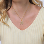 Gold - Elli | Halskette Bubble Buchstabe A | Mit Kristallen von Swarovski® (Weiß) | 925 Sterling Silber vergoldet