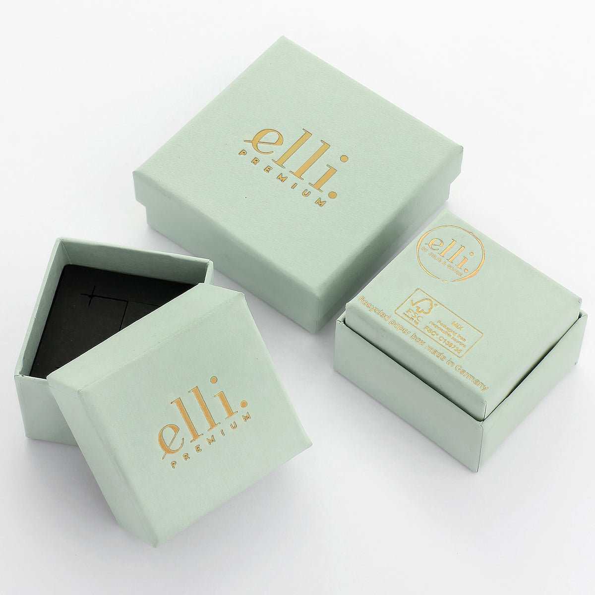 Gold - Elli PREMIUM | Satin-Halskette | Amazonit (Blau) & Mondstein (Weiß) | 925 Sterling Silber vergoldet