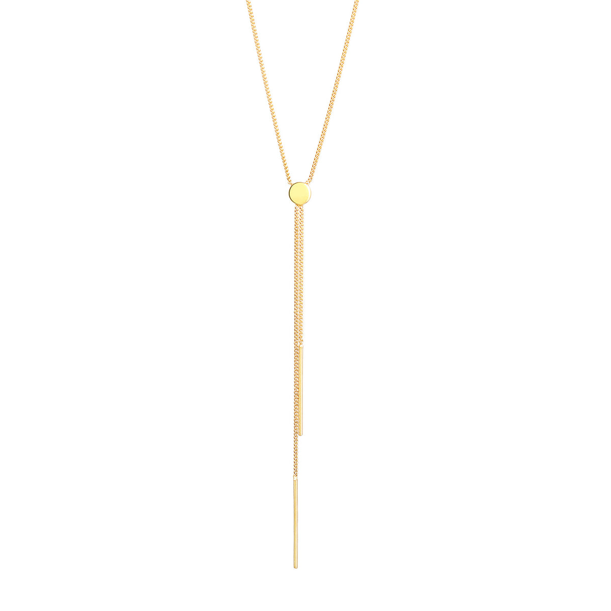 Gold - Elli PREMIUM | Y-Halskette Plättchen | 375 Gelbgold