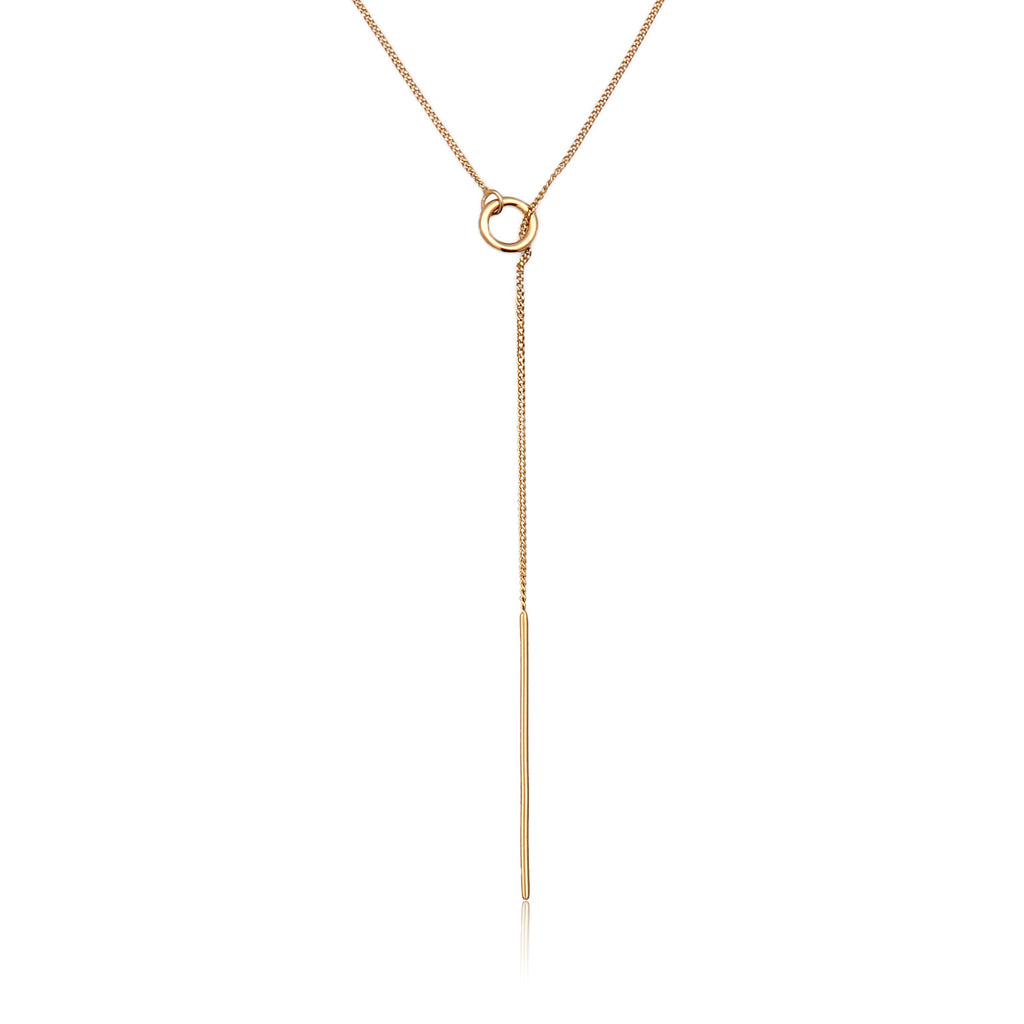 Gold - Elli PREMIUM | Y-Halskette Kreis | 375 Gelbgold