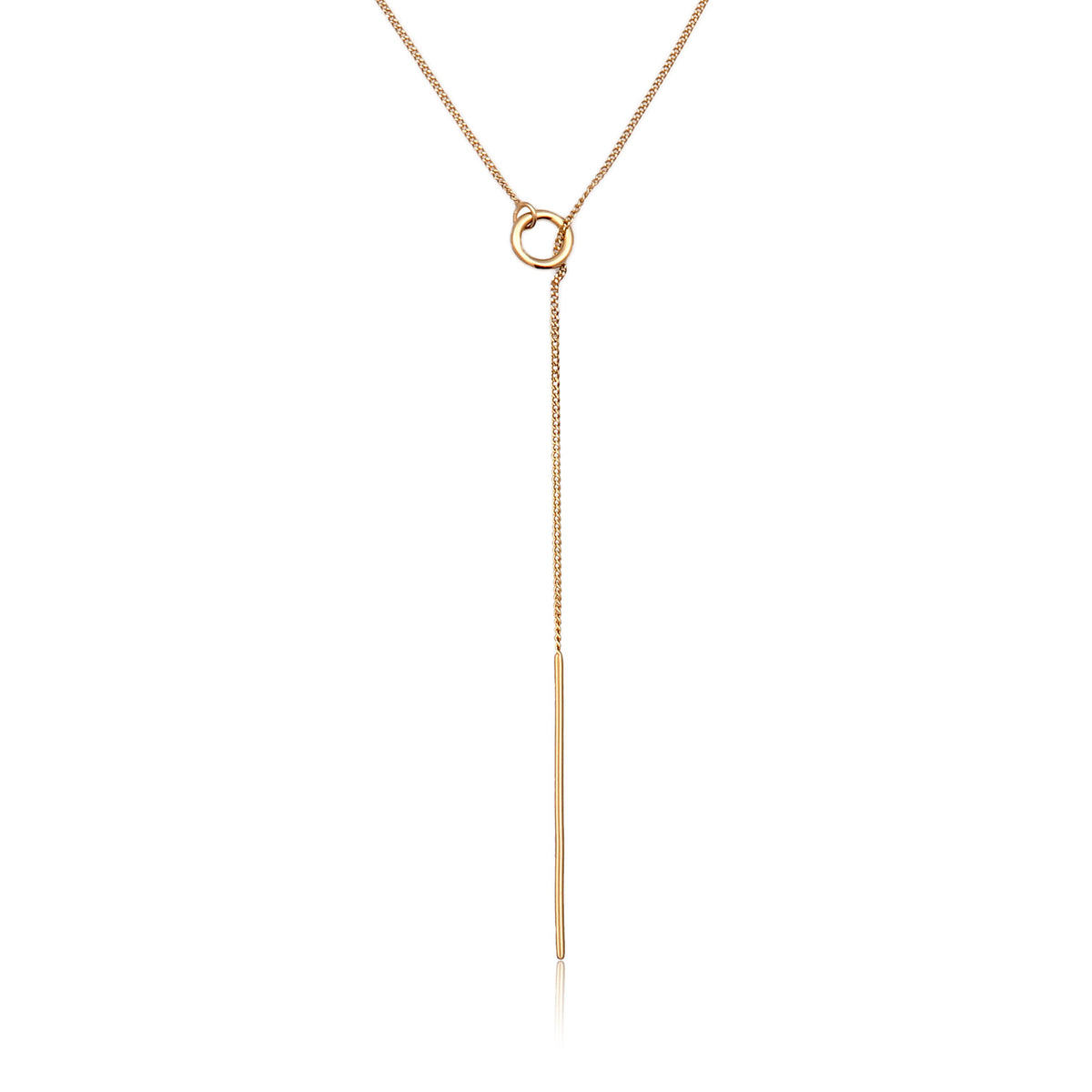 Gold - Elli PREMIUM | Y-Halskette Kreis | 375 Gelbgold