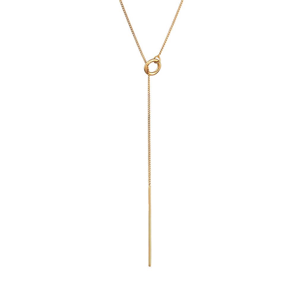 Gold - Elli PREMIUM | Y-Halskette Kreis | 375 Gelbgold