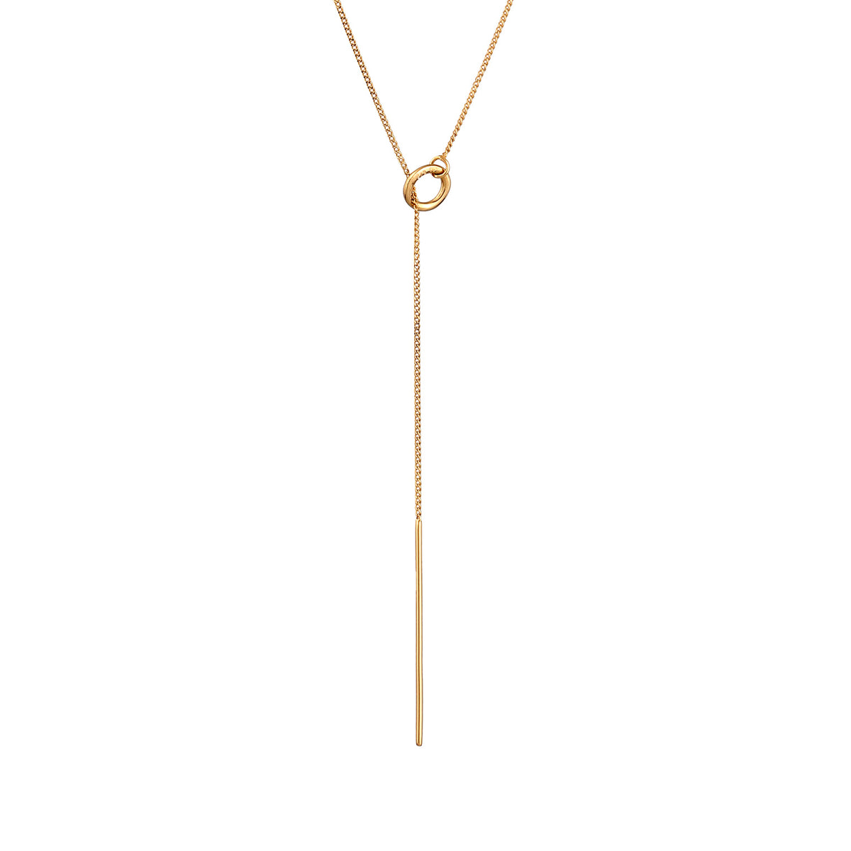 Gold - Elli PREMIUM | Y-Halskette Kreis | 375 Gelbgold