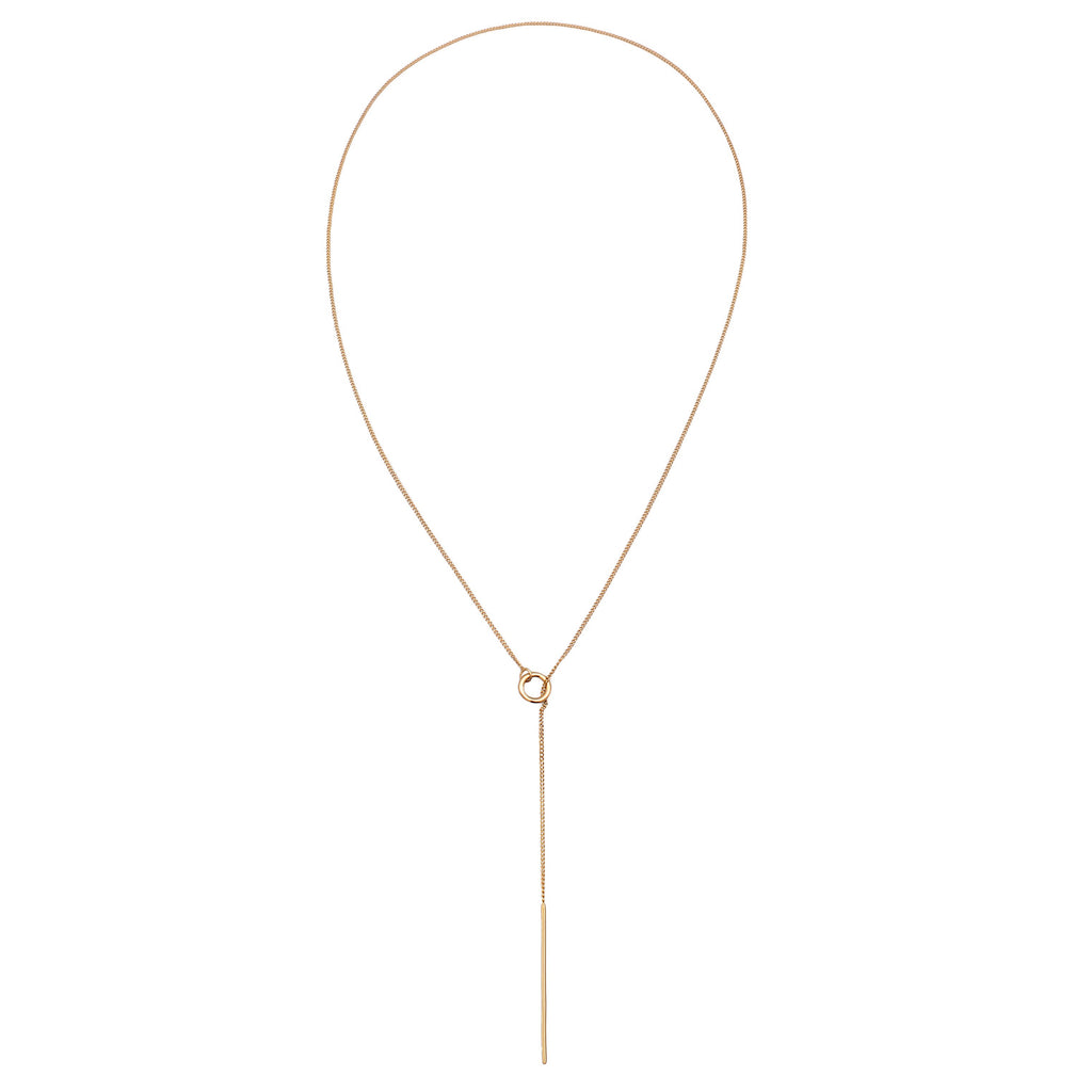 Gold - Elli PREMIUM | Y-Halskette Kreis | 375 Gelbgold
