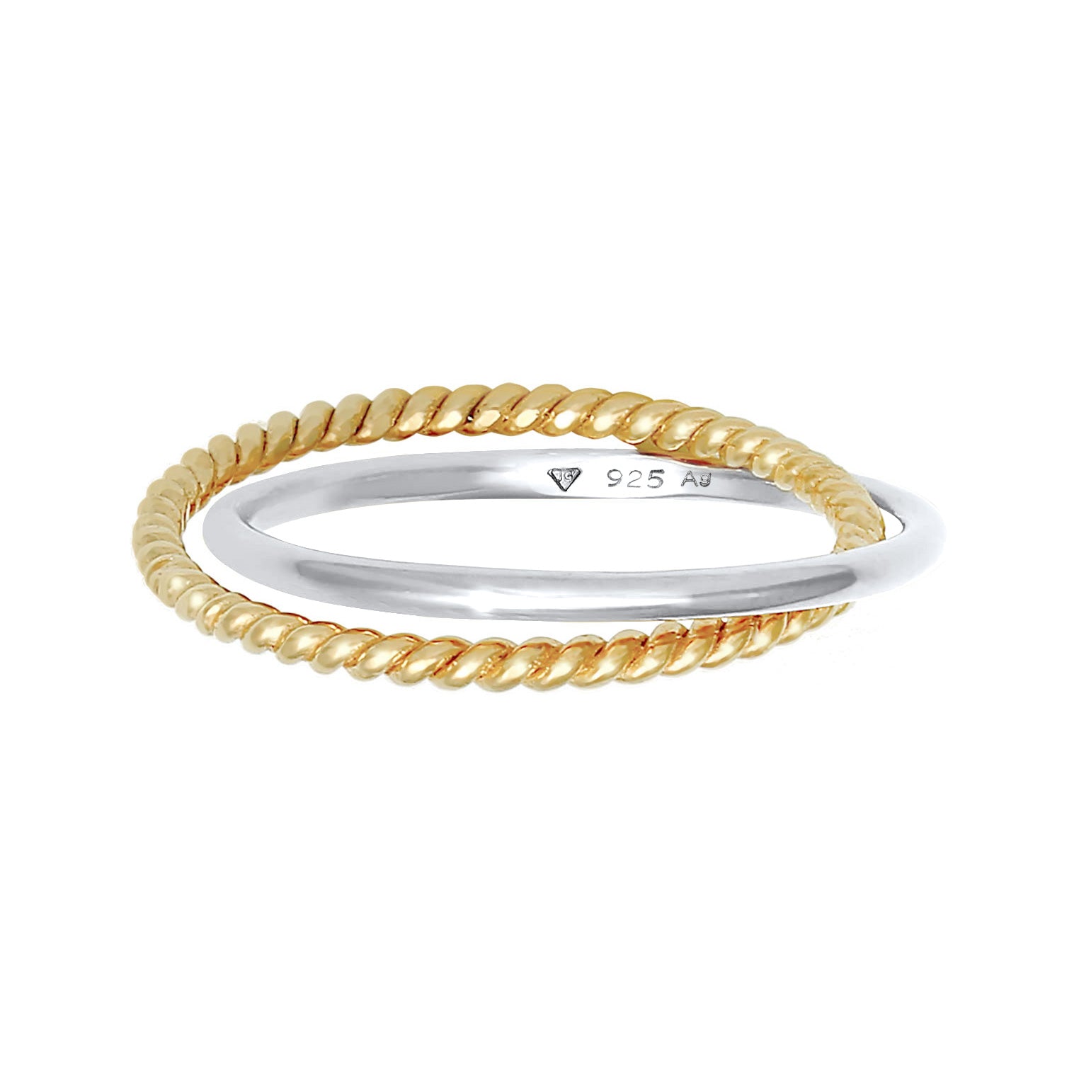 Zweifarbig - Elli | Wickelring Bicolor | 925 Sterling Silber vergoldet