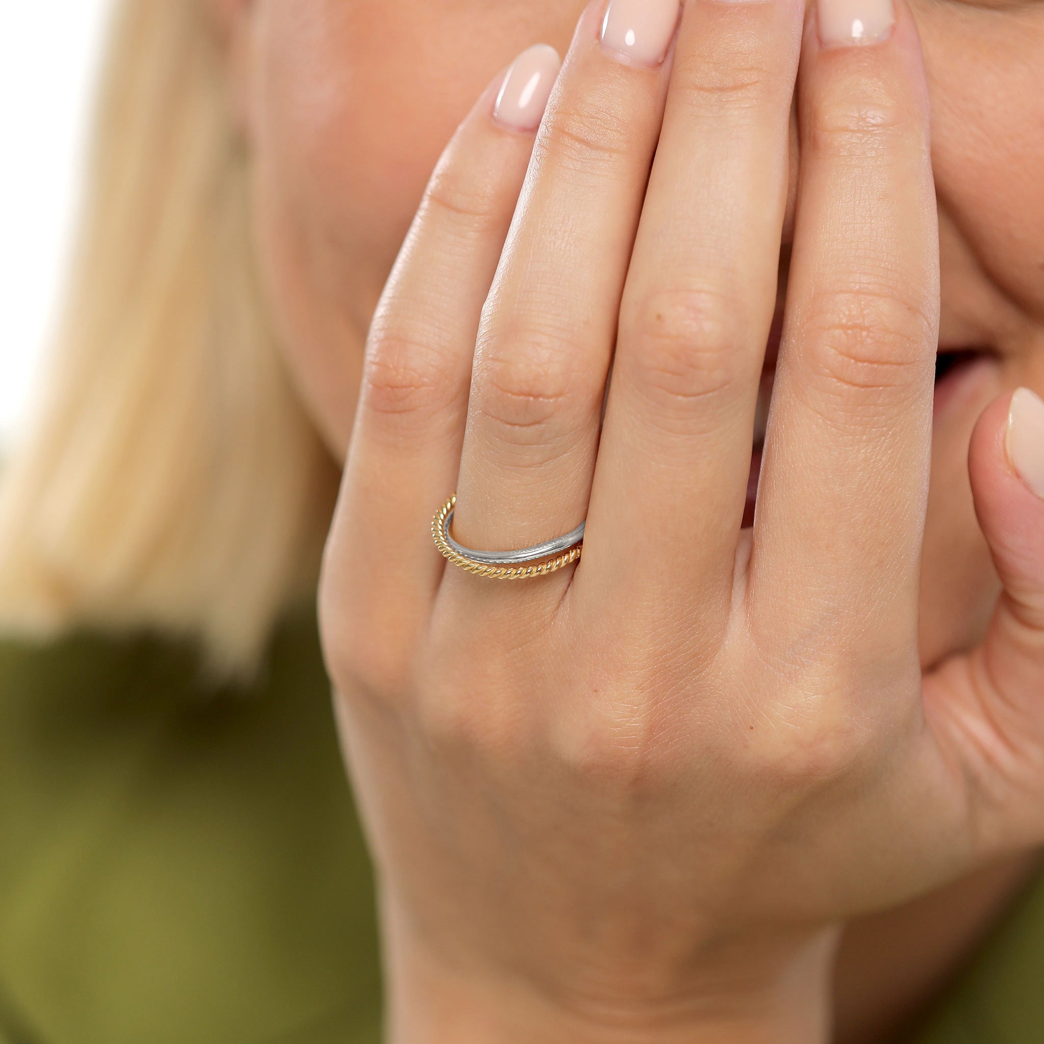 Zweifarbig - Elli | Wickelring Bicolor | 925 Sterling Silber vergoldet