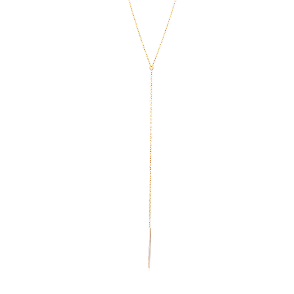 Gold - Elli | Y-Halskette Stab | 925 Sterling Silber vergoldet