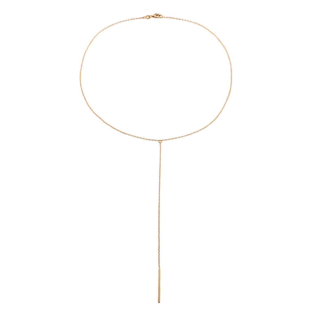 Gold - Elli | Y-Halskette Stab | 925 Sterling Silber vergoldet