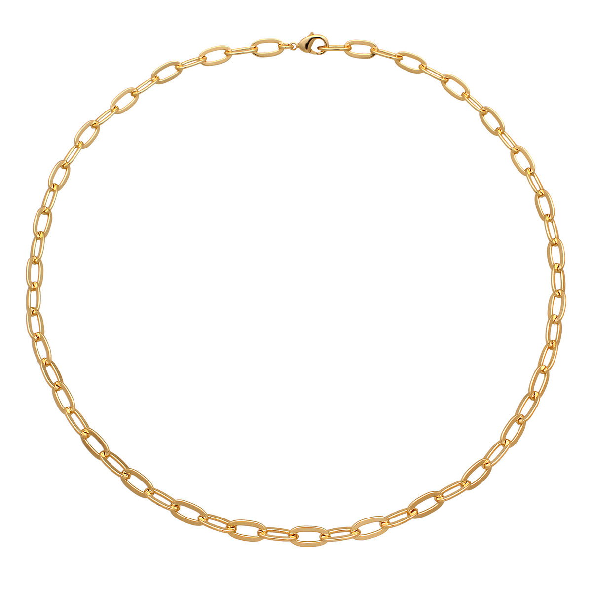 Gold - Elli | Glieder-Halskette Oval | Messing