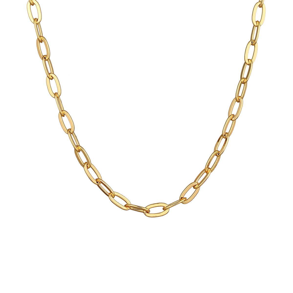 Gold - Elli | Glieder-Halskette Oval | Messing