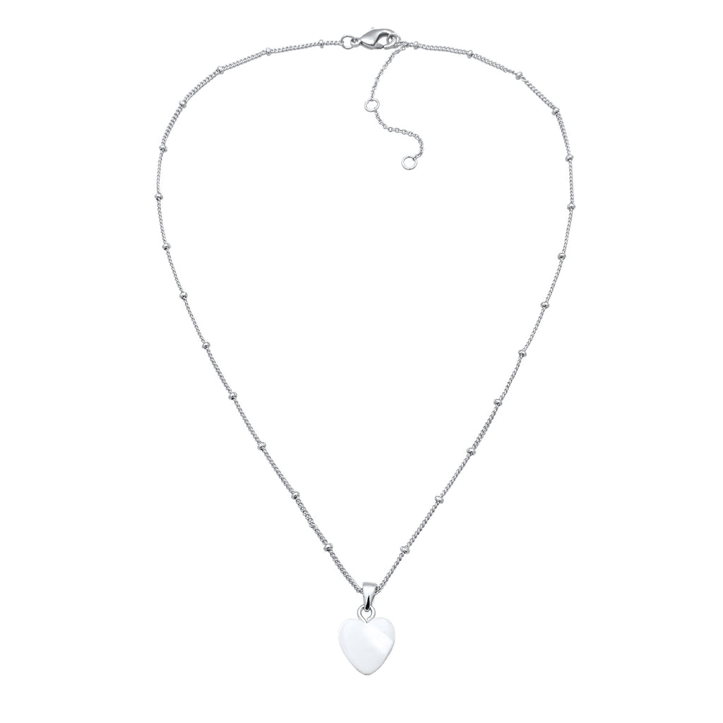 Silber - Elli | Halskette Herz | Muschel | Messing