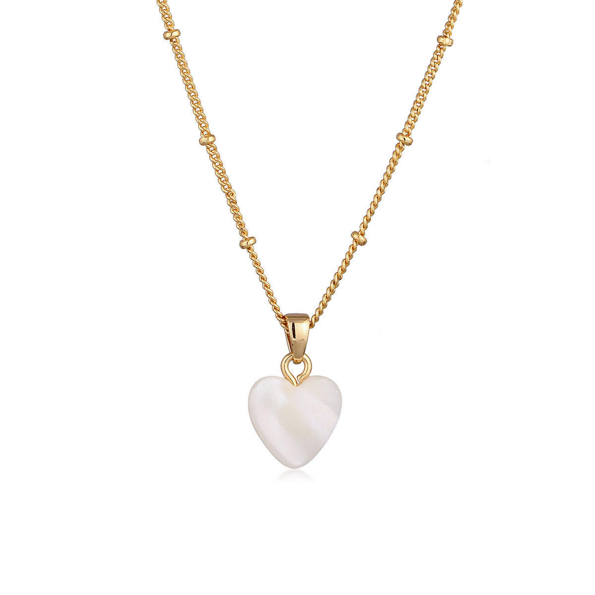 Gold - Elli | Halskette Herz | Muschel | Messing