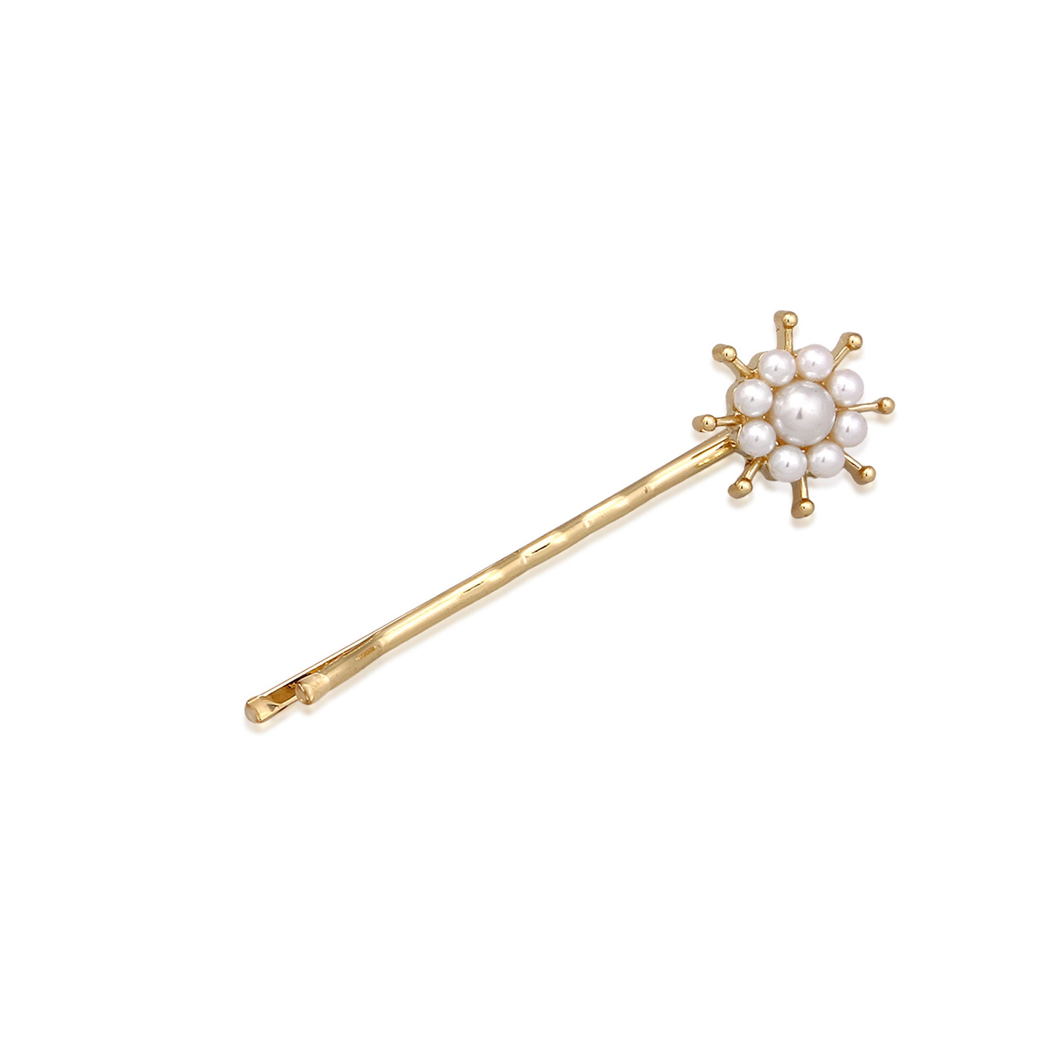 Gold - Elli | Haarnadel Set Schneeflocke | Glasperlen | Messing