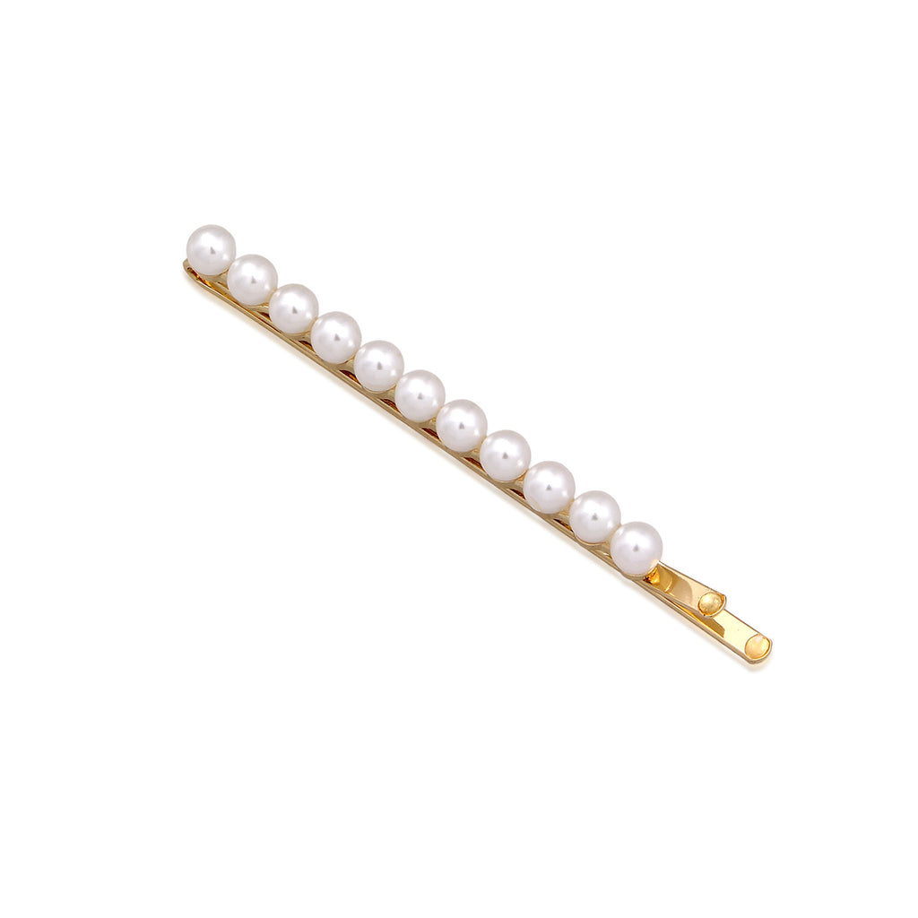 Gold - Elli | Haarnadel Set Schneeflocke | Glasperlen | Messing