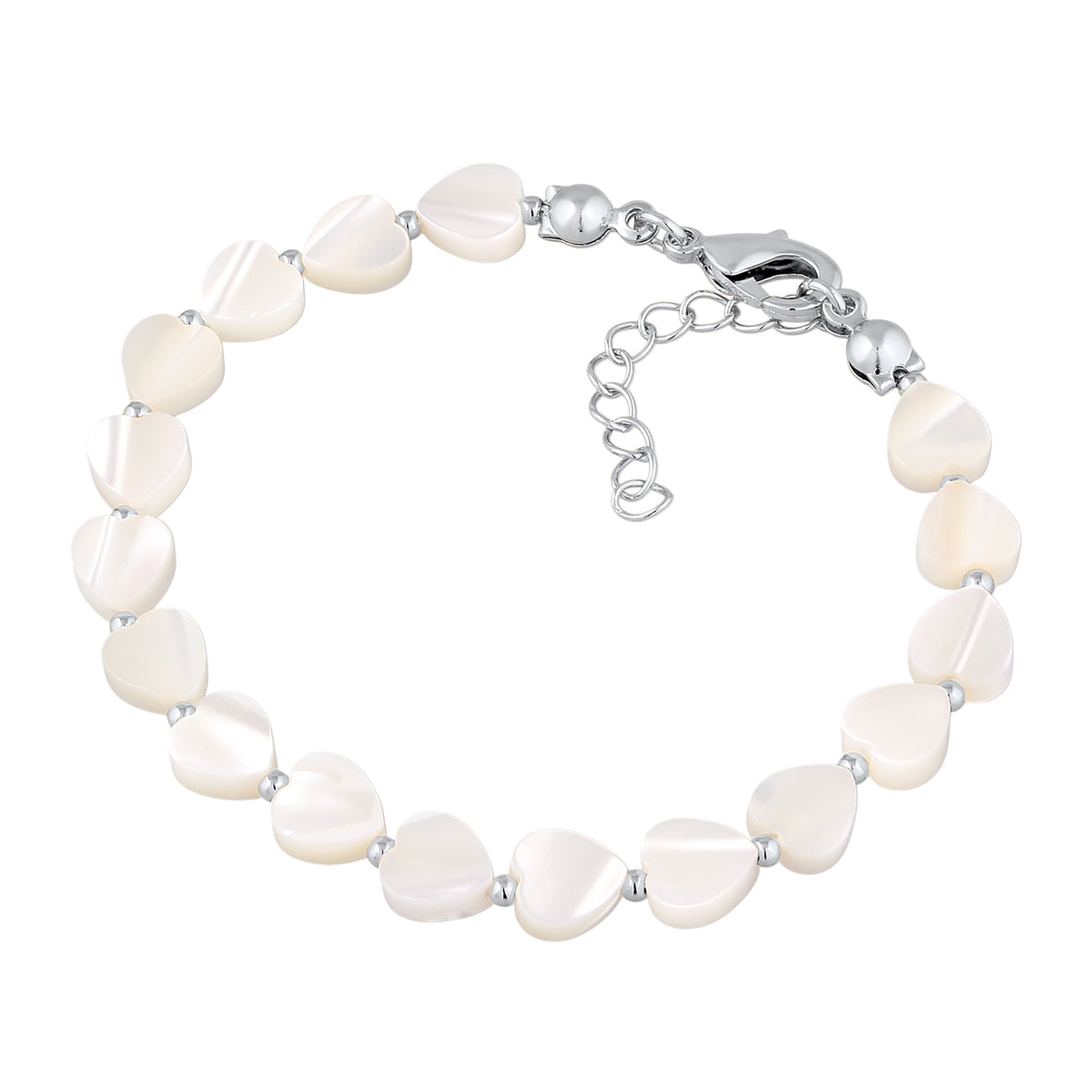 Silber - Elli | Armband Herzen | Muschel | Messing
