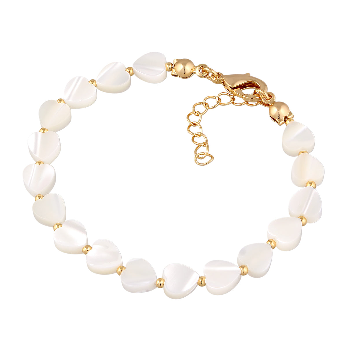 Gold - Elli | Armband Herzen | Muschel | Messing