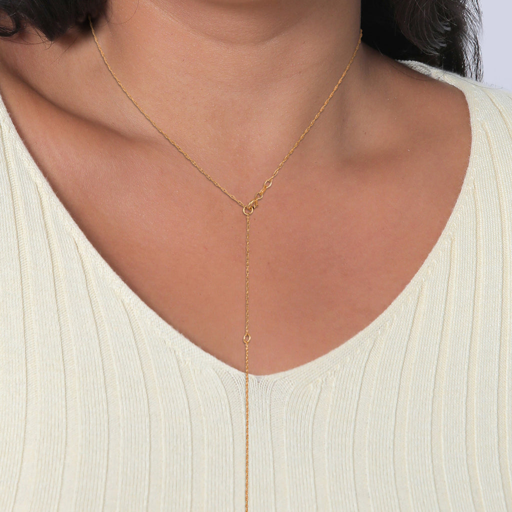 Gold - Elli | Y-Gliederhalskette | 925 Sterling Silber vergoldet